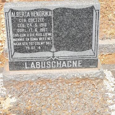 LABUSCHAGNE Alberta Hendrika nee COETZEE 1916-1967