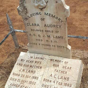 LAMB A.C. 1883-1969 &amp; J.M. 1883-1952 :: LAMB Clara Audrey -1913