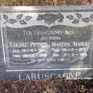 LABUSCAGNE Tjaart Petrus 1868-1964 &amp; Martha Maria 1875-1964