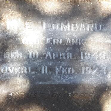 LOMBARD M.E. nee ERLANK 1849-1924