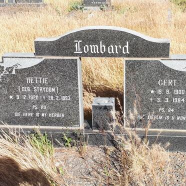 LOMBARD Gert 1900-1984 &amp; Hettie STRYDOM 1920-1993
