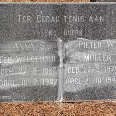 MULLER Pieter W. 1870-1946 &amp; Anna S. WELGEMOED 1882-1962