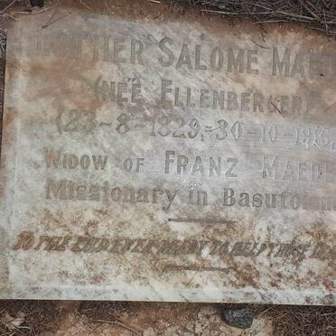 MAEDER Esther Salome nee ELLENBERGER 1829-1916