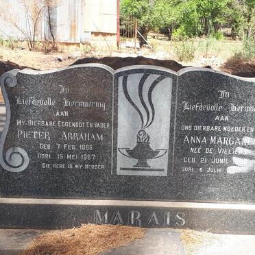 MARAIS Pieter Abraham 1886-1967 &amp; Anna Margaretha DE VILLIERS 1892-1981