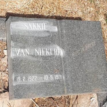 NIEKERK Sakkie, van 1922-1971