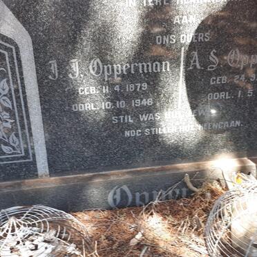 OPPERMAN J.J. 1879-1948 &amp; A.S. 1896-1963