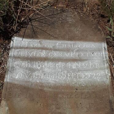 OLIVIER Martha Christina nee V. PLETZEN 1894-1922