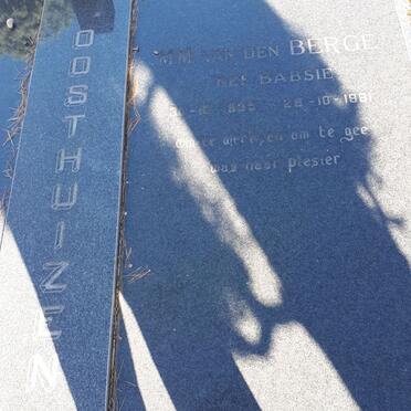 OOSTHUIZEN M.M. van den Berge nee BABSIE 1935-1981