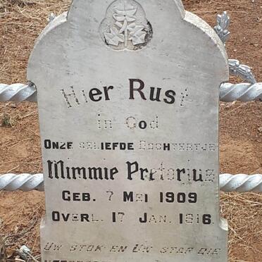 PRETORIUS Mimmie 1909-1916