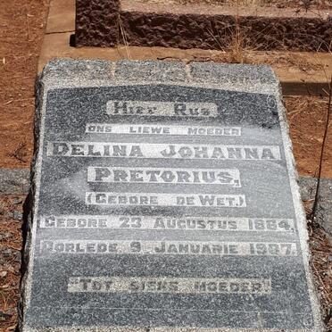 PRETORIUS Delina Johanna nee DE WET 1864-19?7