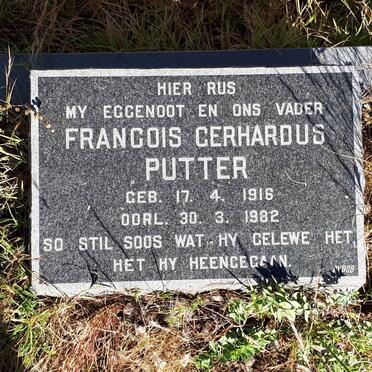 PUTTER Francois Gerhardus 1916-1982