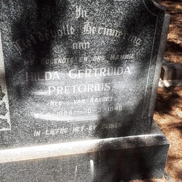 PRETORIUS Hilda Gertruida nee VAN AARDE 1894-1948