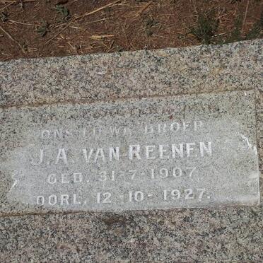 REENEN J.A., van 1907-1927