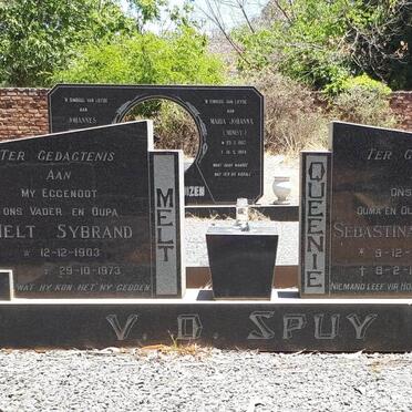 SPUY Melt Sybrand, v.d. 1903-1973 &amp; Sebastina Elizabeth 1911-1998