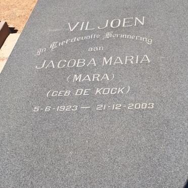 VILJOEN Jacoba Maria nee DE KOCK 1923-2003