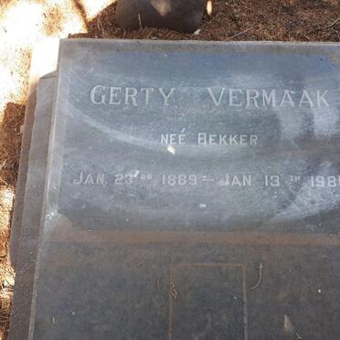 VERMAAK Gerty nee BEKKER 1889-1981