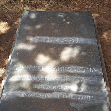 VERMAAK Hester Margaretha Johanna nee MARAIS 1908-1999
