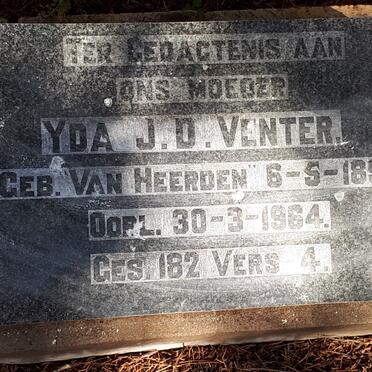 VENTER Yda J.D. nee VAN HEERDEN 1890-1964