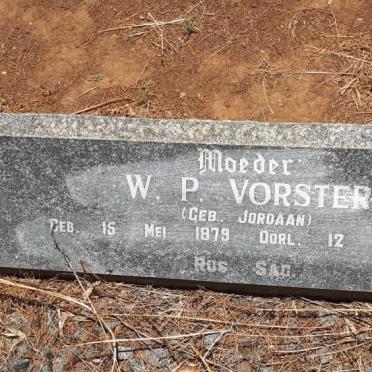 VORSTER W.P. nee JORDAAN 1879-1953