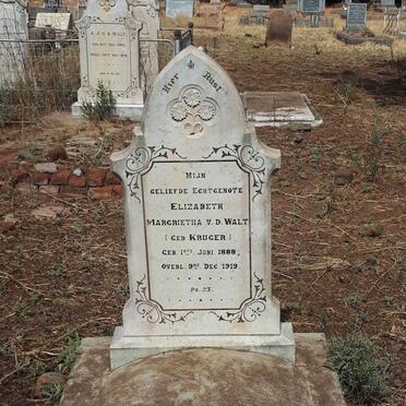 WALT Elizabeth Margrietha, v.d. nee KRUGER 1888-1919