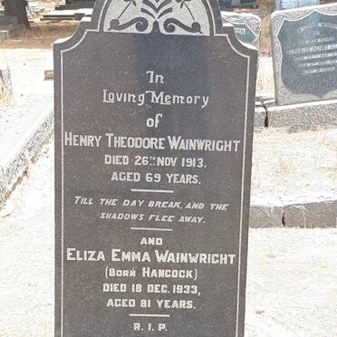 WAINWRIGHT Henry Theodore -1913 &amp; Eliza Emma HANCOCK -1933