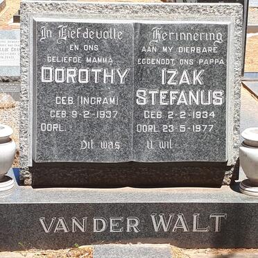 WALT Izak Stefanus, van der 1934-1977 &amp; Dorothy INGRAM 1937-