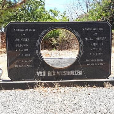 WESTHUIZEN Johannes Diederik, van der 1896-1988 &amp; Maria Johanna 1907-1984