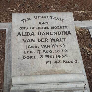 WALT Alida Barendina, van der nee VAN WYK 1872-1938