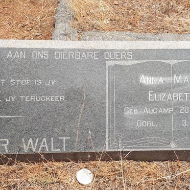 WALT Anna Maria Elizabeth, van der nee AUCAMP 1893-1979