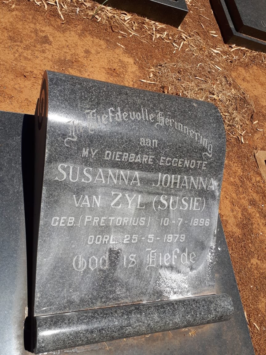 ZYL Susanna Johanna, van nee PRETORIUS 1896-1979