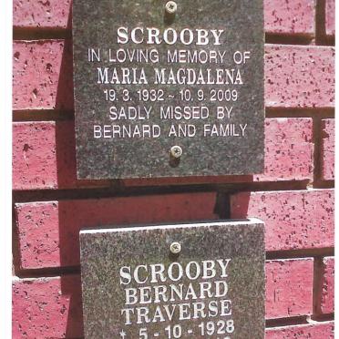 SCROOBY Bernard Traverse 1928-2010 &amp; Maria Magdalena 1932-2009