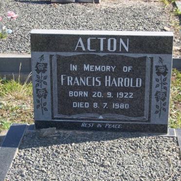 ACTON Francis Harold 1922-1980