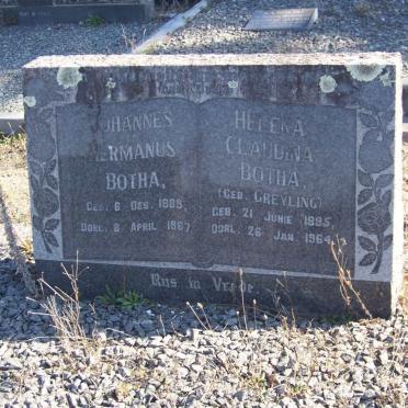 BOTHA Johannes Hermanus 1888-1967 &amp; Helena Claudina GREYLING 1895-1964