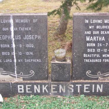 BENKENSTEIN Theophilus Joseph 1900-1974 &amp; Martha Mary 1897-1967