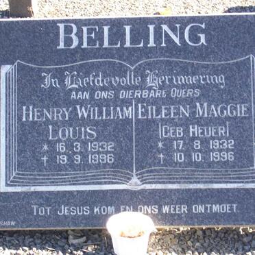 BELLING Henry William Louis 1932-1996 &amp; Eileen Maggie HEUER 1932-1996