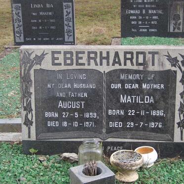 EBERHARDT August 1899-1971 &amp; Matilda 1896-1976