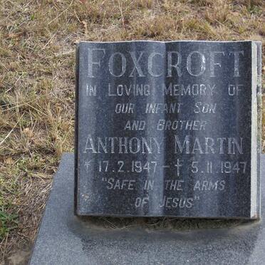 FOXCROFT Anthony Martin 1947-1947