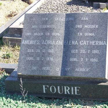FOURIE Andries Adriaan 1912-1976 &amp; Elena Catherina 1910-1986