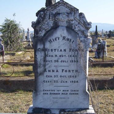 FORTH Christian 1841-1899 &amp; Anna 1848-1924