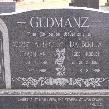 GUDMANZ August Albert Christian 1888 - 1968 &amp; Ida Bertha KOBUS 1889 - 1966