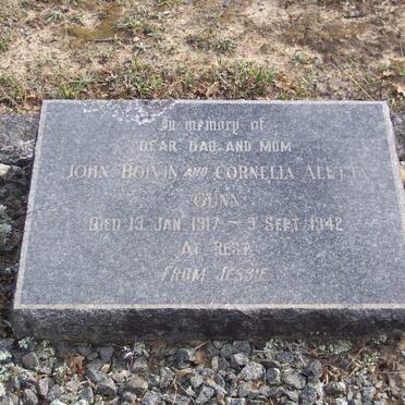 GUNN John Boivin -1917 &amp; Cornelia Aletta -1942