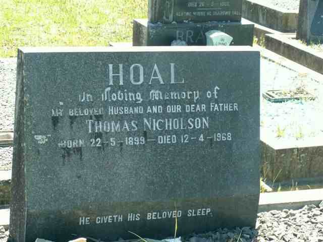 HOAL Thomas Nicholson 1899-1968