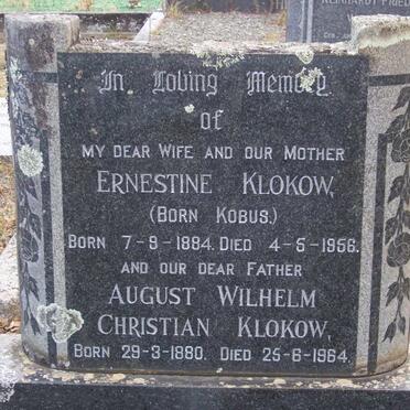 KLOKOW August Wilhelm Christian 1880-1964 &amp; Ernestine KOBUS 1884-1956