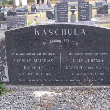 KASCHULA Leopold Matthias 1897-1969 &amp; Lily Johanna SCROOBY 1904-1973