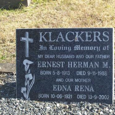 KLACKERS Ernest Herman M. 1913-1988 &amp; Edna Rena 1921-2002