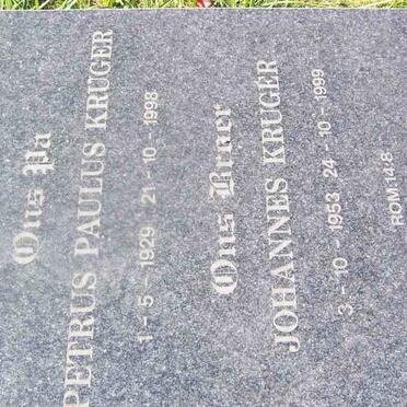 KRUGER Petrus Paulus 1929-1998 :: KRUGER Johannes 1953-1999