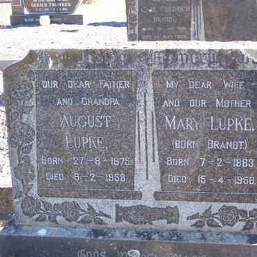 LUPKE August 1875-1958 &amp; Mary BRANDT 1883-1956
