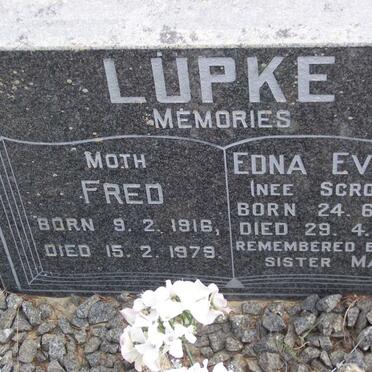 LÜPKE Moth Fred 1916-1979 &amp; Edna Evelyn SCROOBY 1917-1988