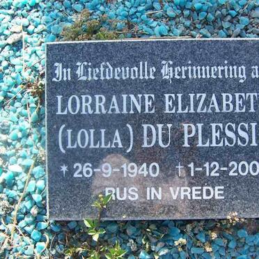 PLESSIS Lorraine Elizabeth, du 1940-2003
