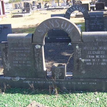 SANSOM Peter Cornelius 1921-1966 &amp; Matilda Maria Elizabeth MEYER 1915-1971
